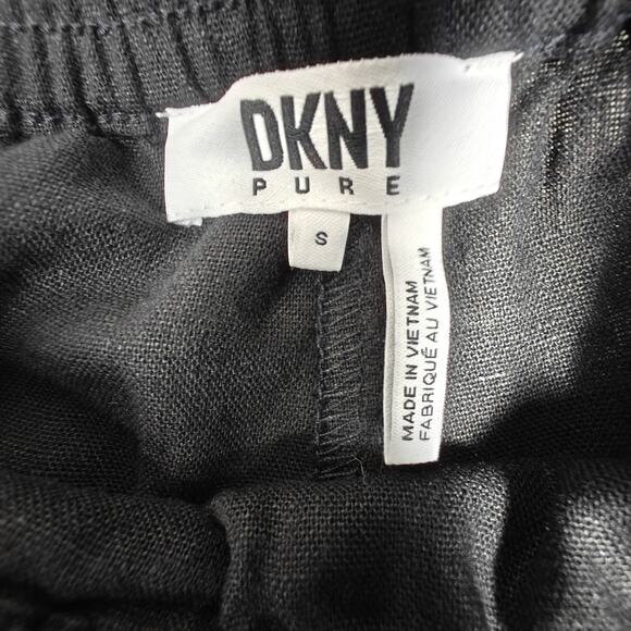 DKNY Pure Black Wide Leg Capri Pants with Pockets Size S NWT - Picture 6 of 8